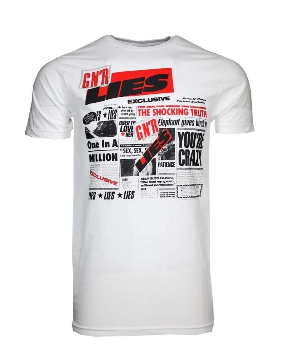 

GUNS N ROSES LIES LICENSED CONCERT BAND T-Shirt White Shirt xxl 4XL