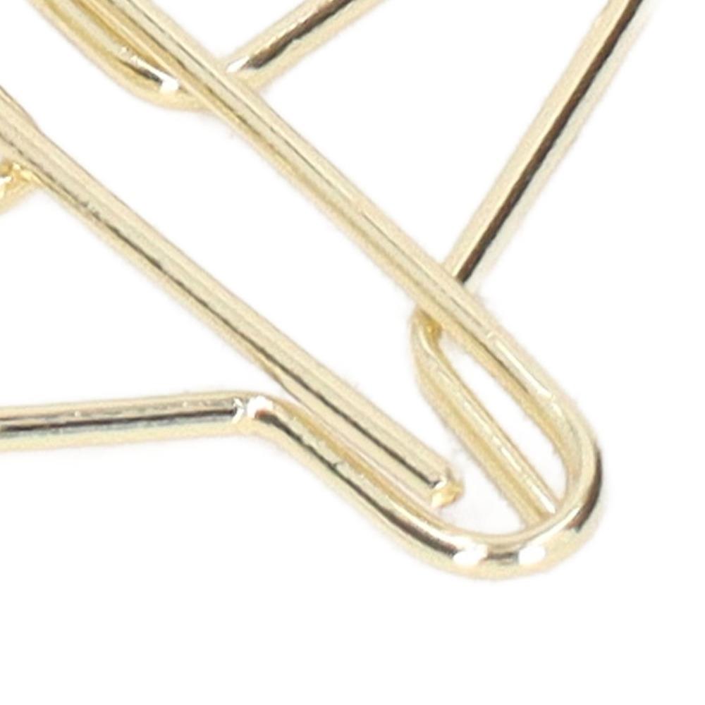 100PCS Funny Aircraft Shaped Paper Clips Gold Mini Size Jumbo Paper Clips Anti Rust Decorative Gold Paper Clips Stationery
