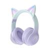 Cuffie Bluetooth Over-Ear con Orecchie da Gatto e Colore Degradé, Lunga Durata della Batteria