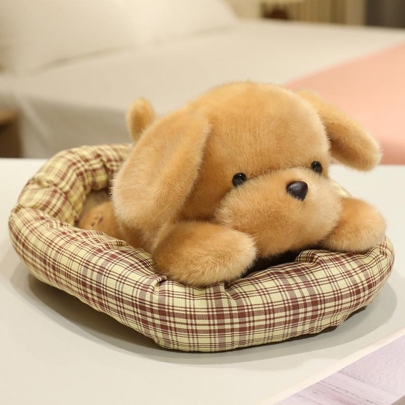 Cute Cartoon Dog Plush Toy Sleeping Animal Schnauzer Corgi Golden Retriever Doll Kawaii Room Decor Funny Xmas Gift For Girls