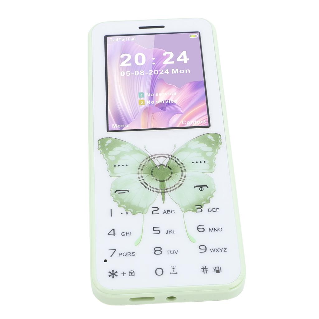 2G Phone Slim 2.4 Inch HD Color Screen Dual SIM Dual Standby Senior Cell Phone with Big Buttons Flashlight FM