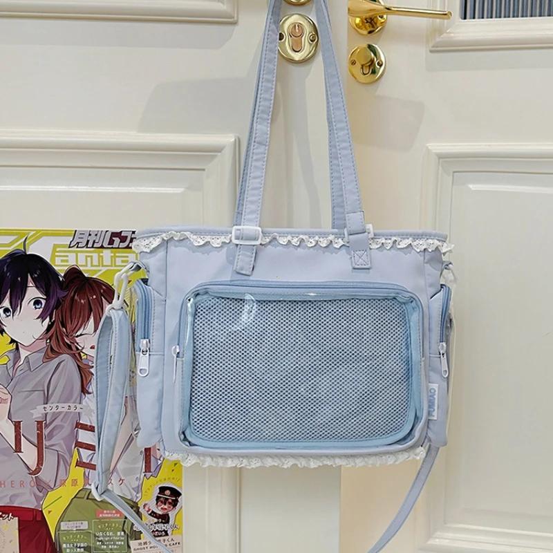 Ballet Girls Large Capacity Kawaii Itabag Japanese Transparent JK Shoulder Crossbody Bags Gift For Friends Teenage School Bags