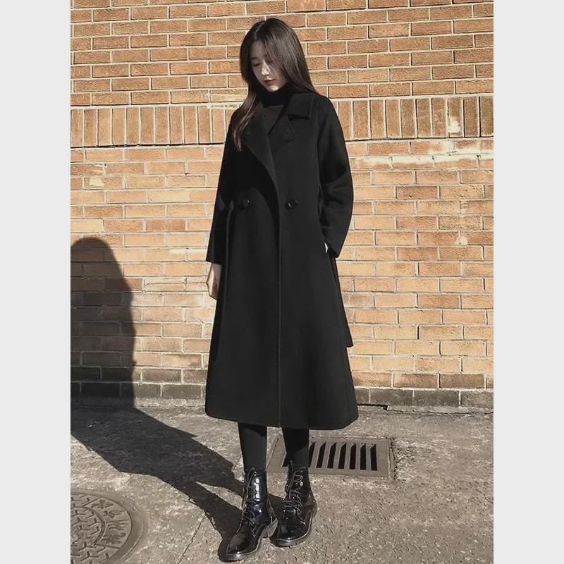 2023 Autumn/Winter Slim Double-Faced Wool Coat - Over-Knee Length
