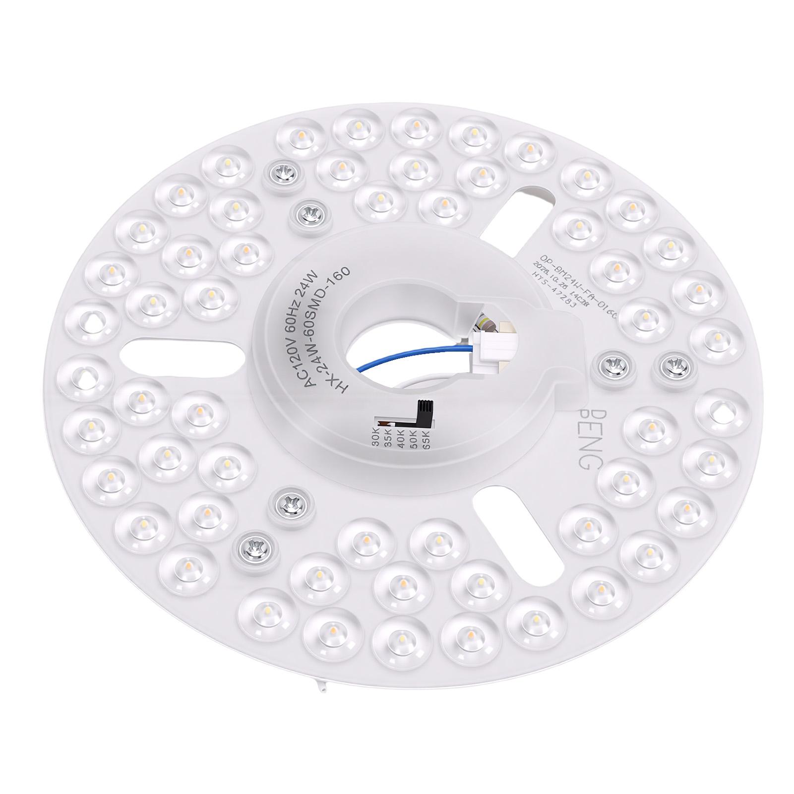 

6.30in LED Ceiling Fan Light Retrofit Panel 24W Ceiling Light Replacement Board 5CCT 3000K 3500K 4000K 5000K 6500K
