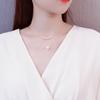 Double-layer pearl necklace with a niche design, a high-end feel, 11k gold-inlaid natural freshwater pearl collarbone chain, spring/summer new arrival
