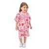 Jinbei Summer for Top and Bottom Japanese Traditional Japanese Summer Fireworks Evening [JIUJIUYCL] Kids' (Japanese Wear) Girls, Set, 100% Cotton,