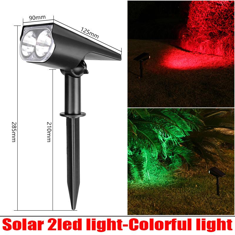 2/9 Led Solar Powered Lamp Adjustable Solar Spotlight In-Ground IP65 Waterproof Landscape Wall Light Outdoor Lighting