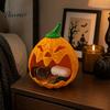 Halloween Gift Baskets for Desk Hollow Pumpkin Storage Ornament Halloween, Decorative Candy Holder, Creative Plastic Basket Kids Desktop Organizer