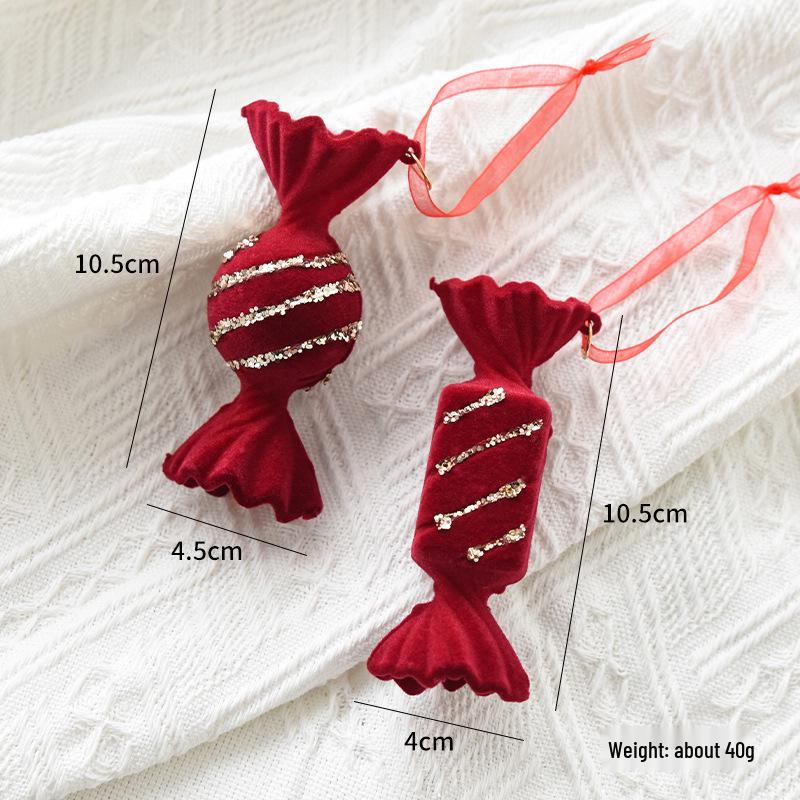 NUCHI Christmas Decoration: Red Flocked Reindeer Bell Ornament for Tree