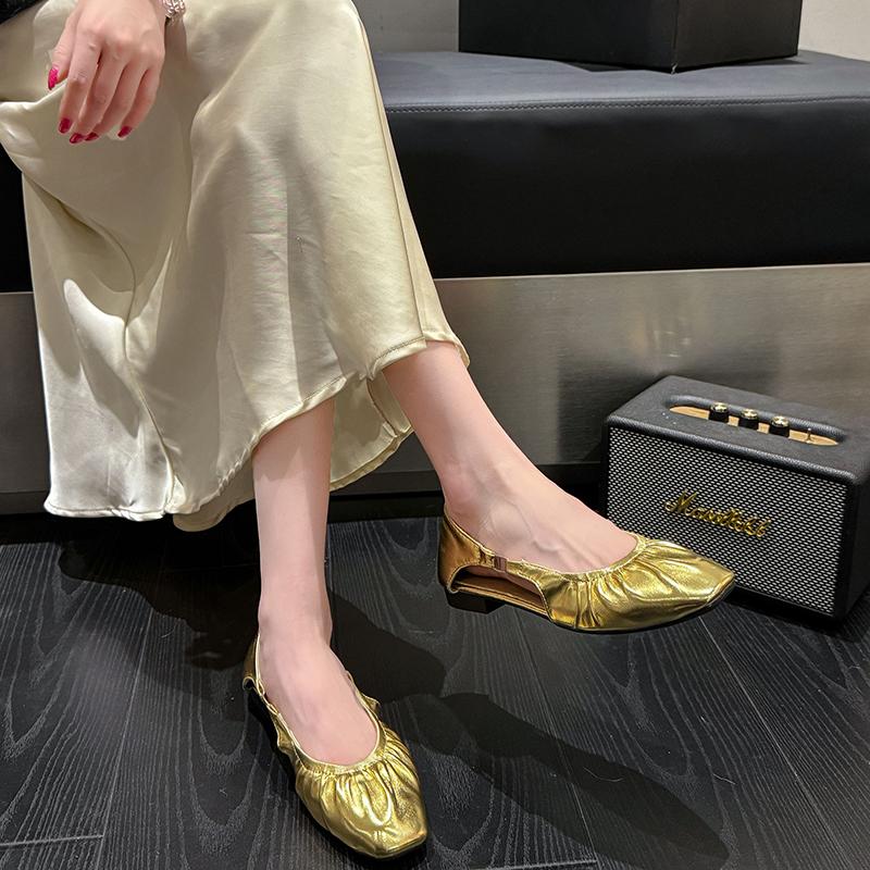 Fashion Women Heeled Sandals Square Toe Casual Loafers Sport Shoes Woman 2025 Trend Summer Dress Soft Leather Comfort Shallow Zapatos