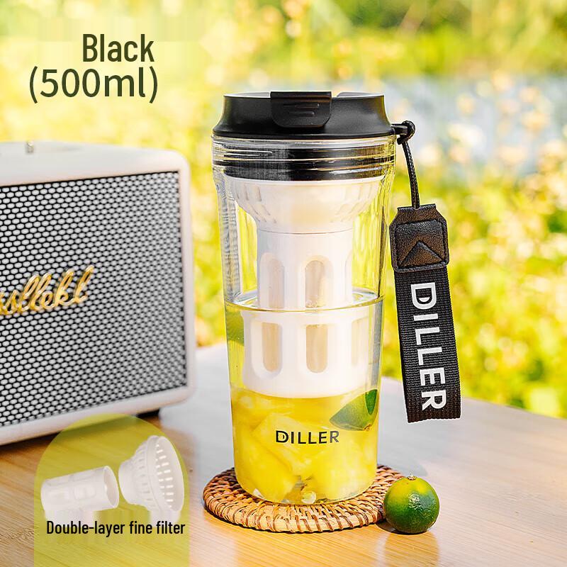 Dileber Portable Glass Tea Bottle