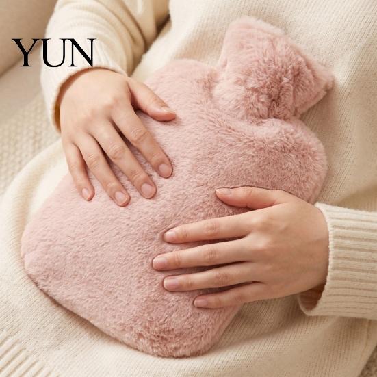 Lightweight Hot Water Bag PVC Bottle with Plush Cover, 1000/2000ML Leakproof Bag, 2000ML Cold Compress Pouch for Shoulder, Back, Hand, Legs,
