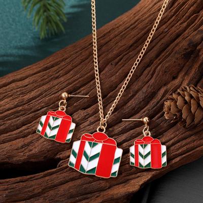 2022 New Girl Fashion Christmas Necklace Christmas Gift Necklace Gift Box Earrings Pendant Exquisite Jewelry Set Couple Jewelry Combination