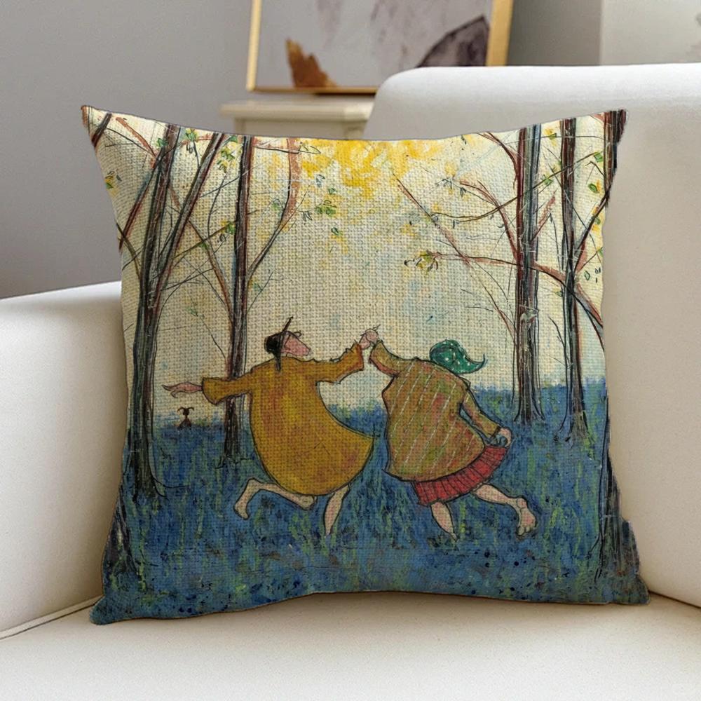Copricuscino d'Arte P-Sam Toft Set Federe in Lino Naturale, Decorazione All-In-One per Divano, Camera da Letto e Sedia