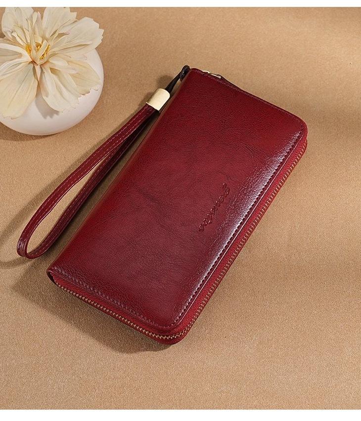 Women RFID Blocking Long Wallet PU Leather Clutch Wallet Large Capacity Zipper Around Wristlet Purse Card Holder Phone Wallet