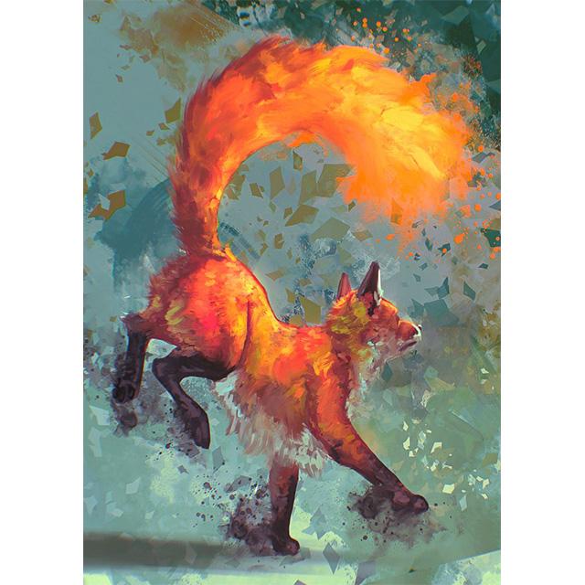 Fantasy Animals Water Fire Elemental Fusion Prints Poster Canvas Painting Modern Wall Art Picture Living Room Bedroom Home Decor