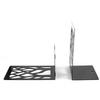 4PCS Book End Heavy Duty Iron Decorative Tall Bookend Support for Office School Home Gift Giving Black