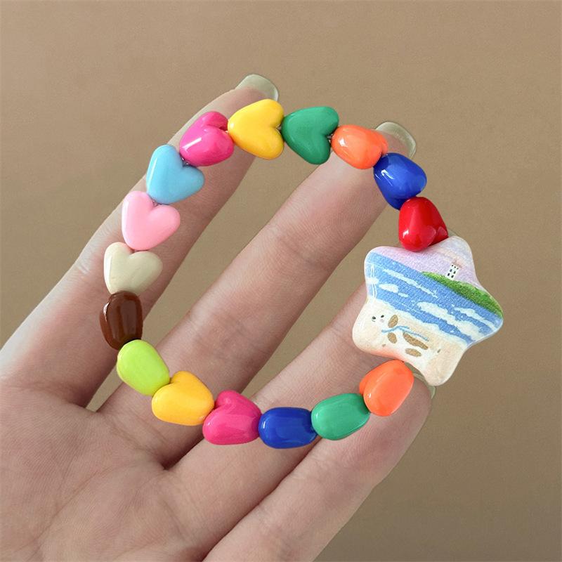 Bracelet chiot couleur fraîcheur petite niche bracelet cœur fille douce été fête étudiante bijoux petite amie