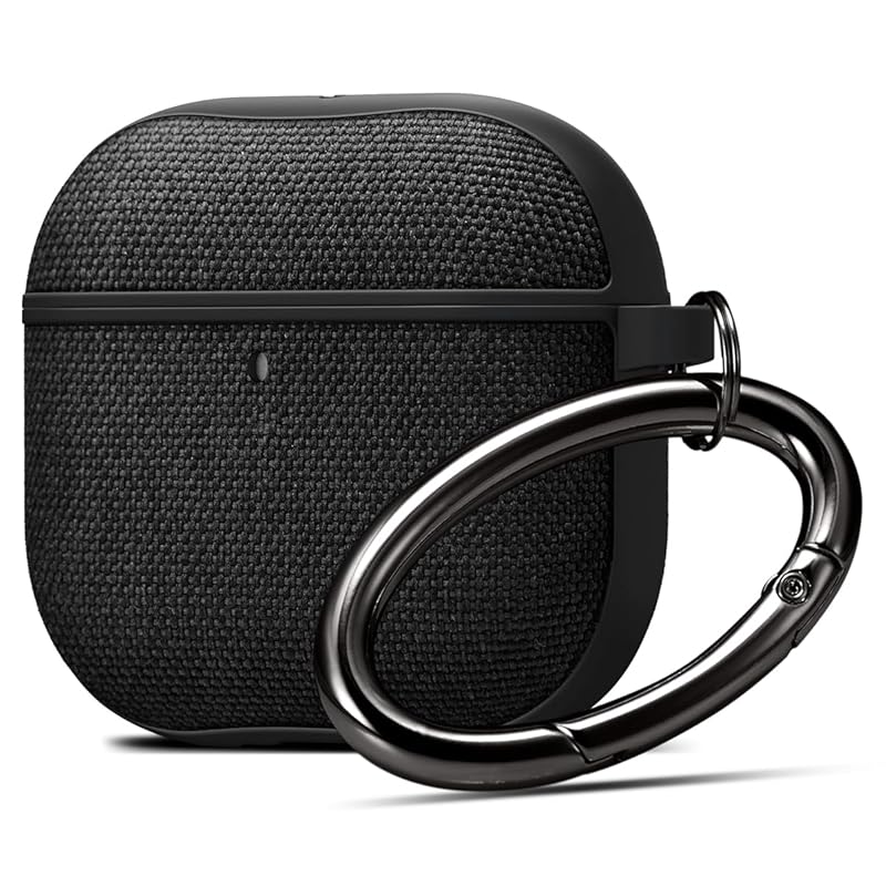 

Spigen AirPods 4 case Airpods 4th generation cover nylon fabric wireless charging correspondence carabiner ring anti-slip film with impact absorption
