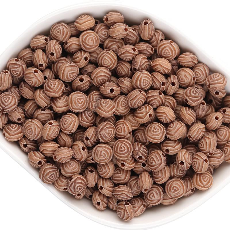 

50pcs Plastic Spaced Beads Imitation Wood Round Beads For Jewelry Making DIY for Kids Puzzle Handmade Charms Bracelet Earrings