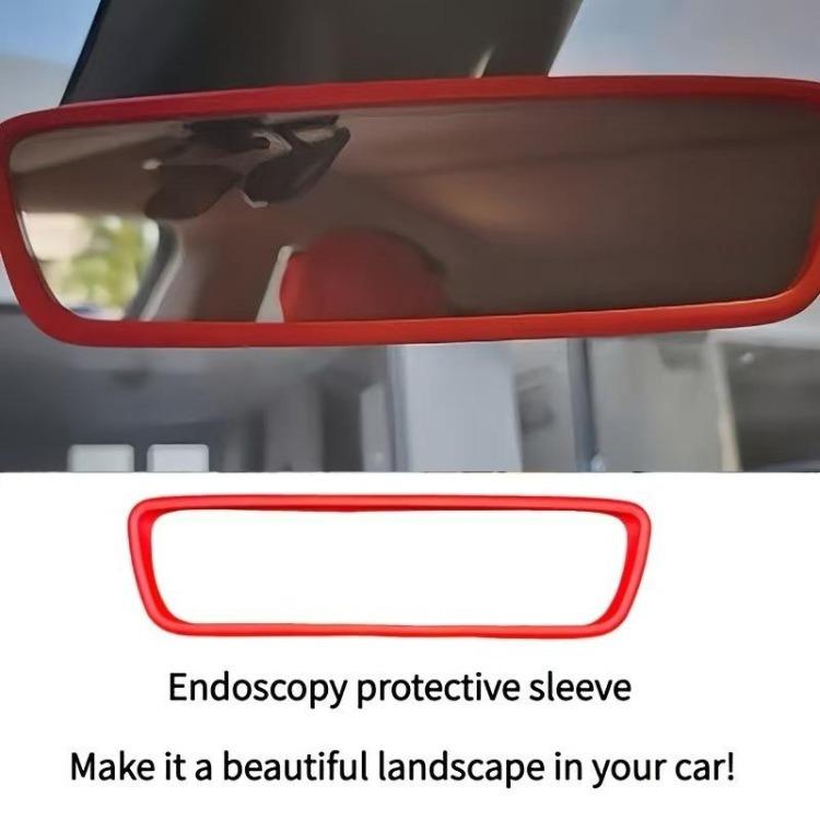 

Силіконова захисна рамка дзеркала заднього виду для Model 3 Y S X Аксесуари для центральної консолі Внутрішня накладка заднього виду Гумовий чохол червоний