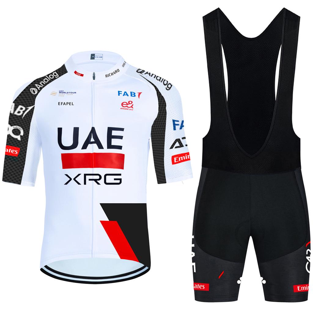 2026 Nuova MAGLIA BIANCA da Ciclismo UAE Team Maglia da Bici Pantaloncini 10 Colori Uomo Donna Asciugatura Rapida Ropa Ciclismo Pro Maglietta da Bici Abbigliamento