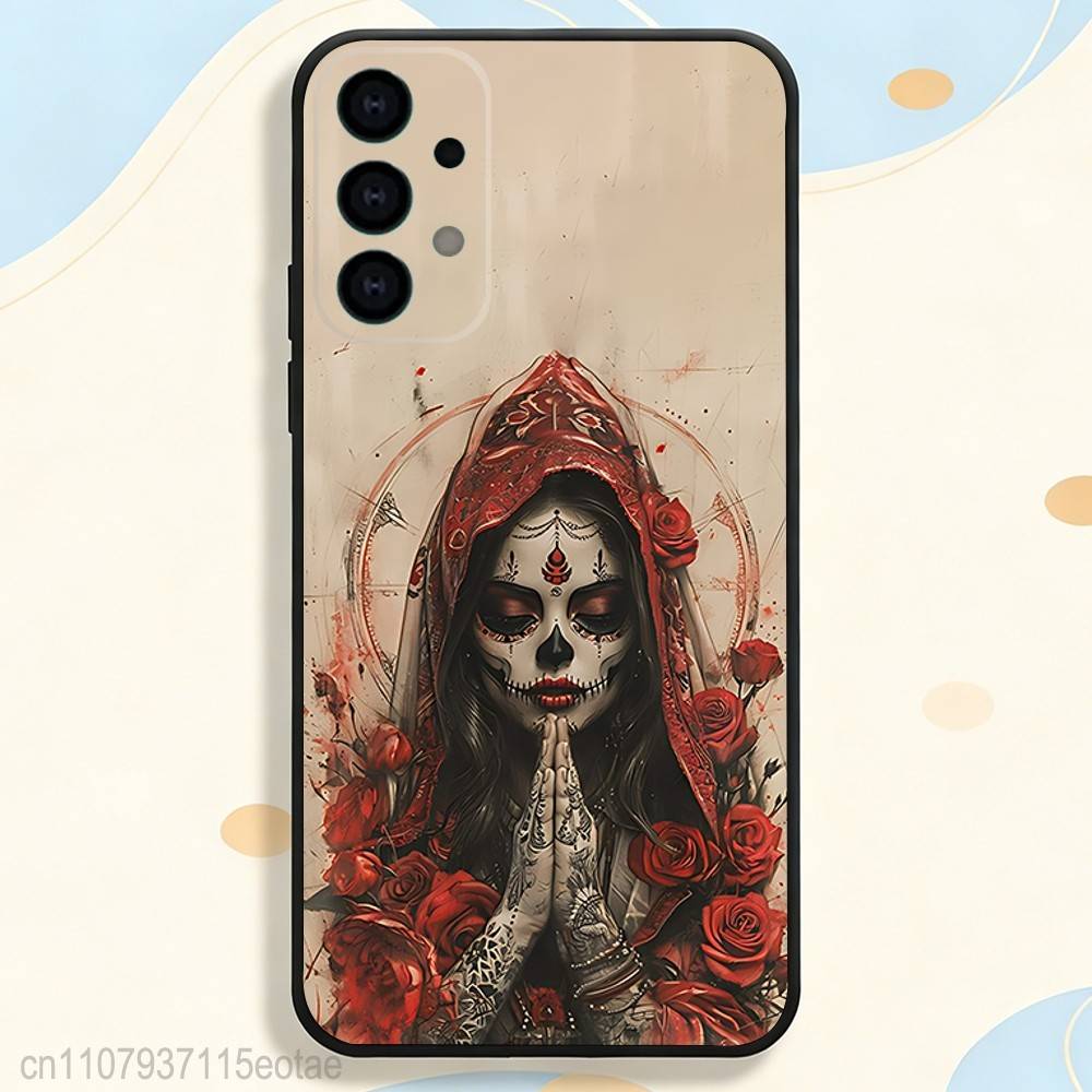 Day of the Dead Mexican Skull GIRL Case for Samsung Galaxy S21 S25 FE S24 S23 Ultra S20 S9 S22 Plus S10 TPU Cover