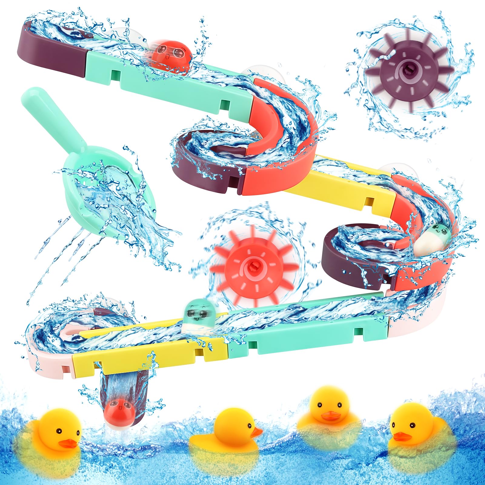 

Baby Bath Toy with Suction Cup for Ages 0 and Up, Boys and Girls, Ages 1, 2, 3, 4, and 5, Water Play Toy, Educational Toy