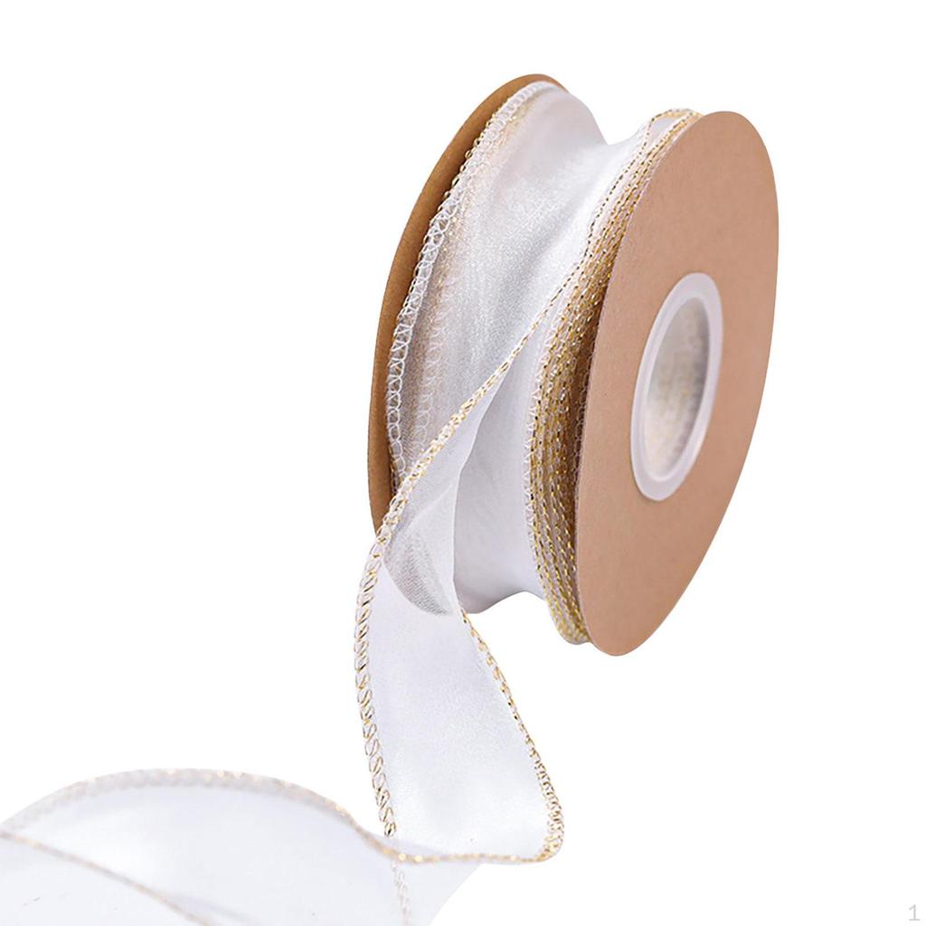 Wired Ribbon Christmas Tree Garlands Front Door Wire Edge Trimming for