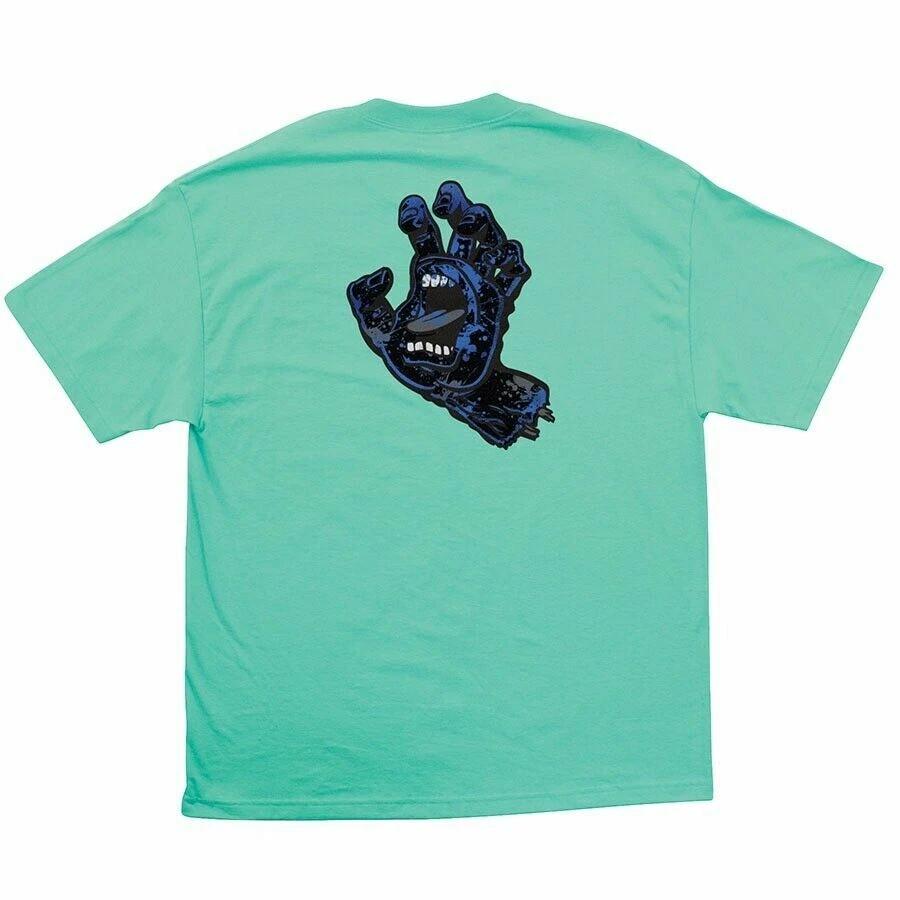 Santa Cruz SCREAMING HAND SPLATTER Skateboard T Shirt CELADON S