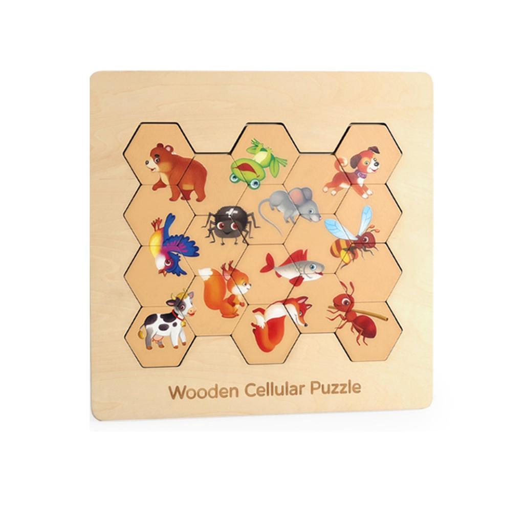 Wooden Puzzle, Shape Matching Honeycomb Puzzle
