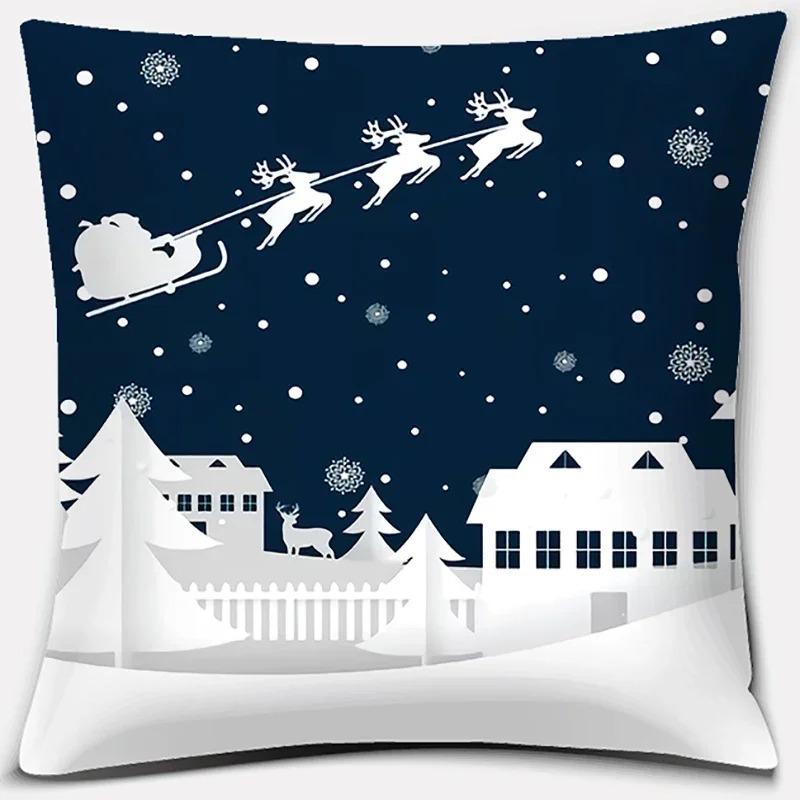 Christmas Themed Pillowcases Car Accessories Office Santa Claus Living Room Sofa Home Pillowcases