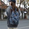 Denim Camouflage Backpack Casual Style Unisex School Bag Fashionable Travel Rucksack