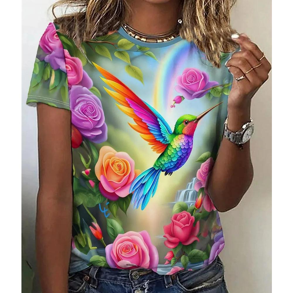 Sommer Mode Cartoon Tier Katze 3D Druck T-Shirts Damen Streetwear Lässig Kurzarm Rundhals Große Größen T-Shirts Oberteile Kleidung