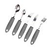 5 Stück Biegbares Adaptives Besteck Beschwertes Leichtes Griff Edelstahl Spezialbedarf Adaptives Besteck Grau