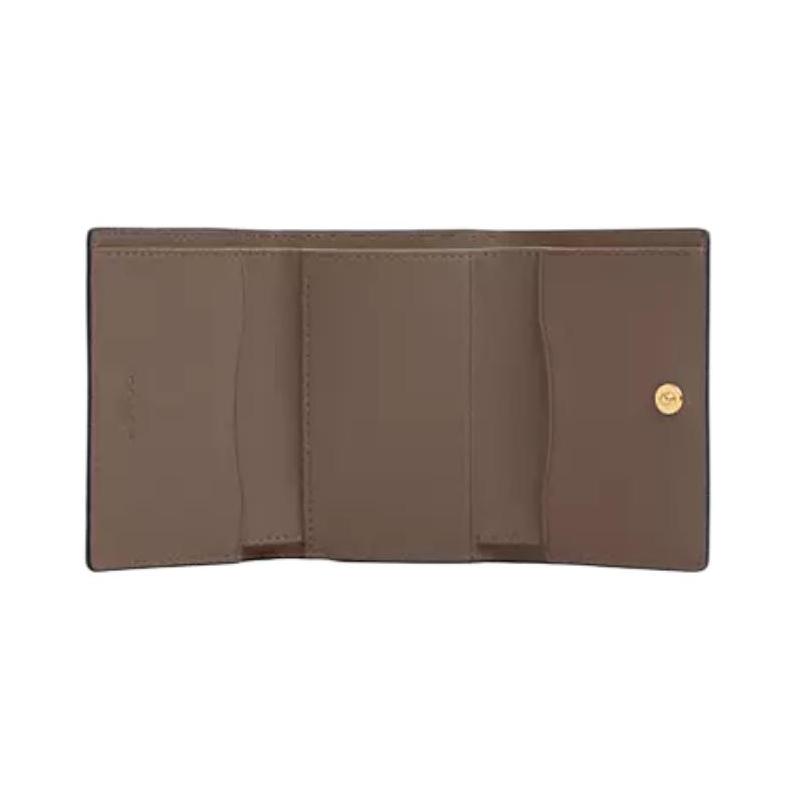 COACH Micro ogo logo snap closure fine calfskin wallet women's dark stone dark stone color
