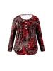 Elegant Plus Size Paisley V-Neck Button Top for Women