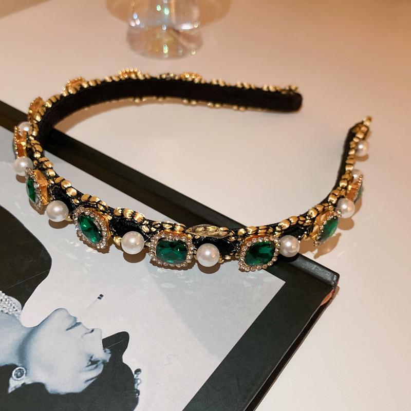 

Роскошные Блестящие Полностью Стразовые Повязки на Голову Имитация Жемчуга Ободки для Волос Головные Уборы для Женщин Вечеринка Свадьба Аксессуары для Волос Ювелирные Изделия One size зелёный