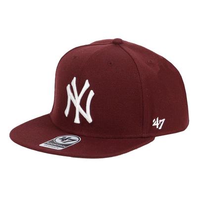 47 Brand SURE SHOT CAPTAIN Snapback Cap for Men and New York Dark One Size Fits Women, Yankees, Maroon, All, B-SRS17WBP-KM