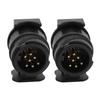 2 PCS 12V 13 To 7 Pin Trailer Adaptor Waterproof Trailer Sockets Converter Hitch Wiring Plug Adapter for Caravan Car