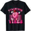 Groovy Checkered Valentine Vibes Valentines Day Girls Womens T-Shirt