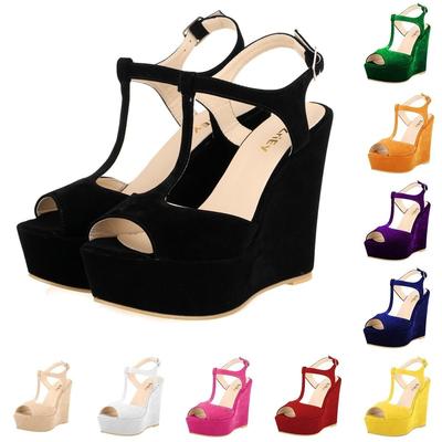 Fashion Women's Open Toe Sandals High Wedge Sexy Club Heel Shoes