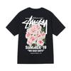 Grenzüberschreitende europäische und amerikanische Trendmarken, eine Vielzahl bedruckter Herren- und Damen-Kurzarm-T-Shirts, 220 Gramm lockere Streetwear-T-Shirts