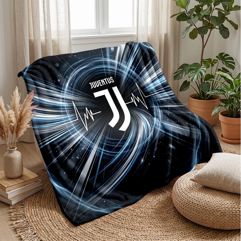 Juventus FC Theme Blanket Soft Flannel Blanket Plush Throw Blanket Cozy Sofa Bed Blanket for Home Decor