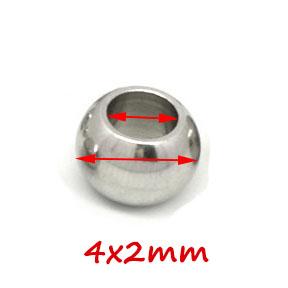 100 ks 2 mm-12 mm Korálky z nerezové oceli 316L Evropské Kovové Kuličky Distanční Korálky s Velkým Otvorem pro Výrobu Šperků DIY Náramek Náhrdelník