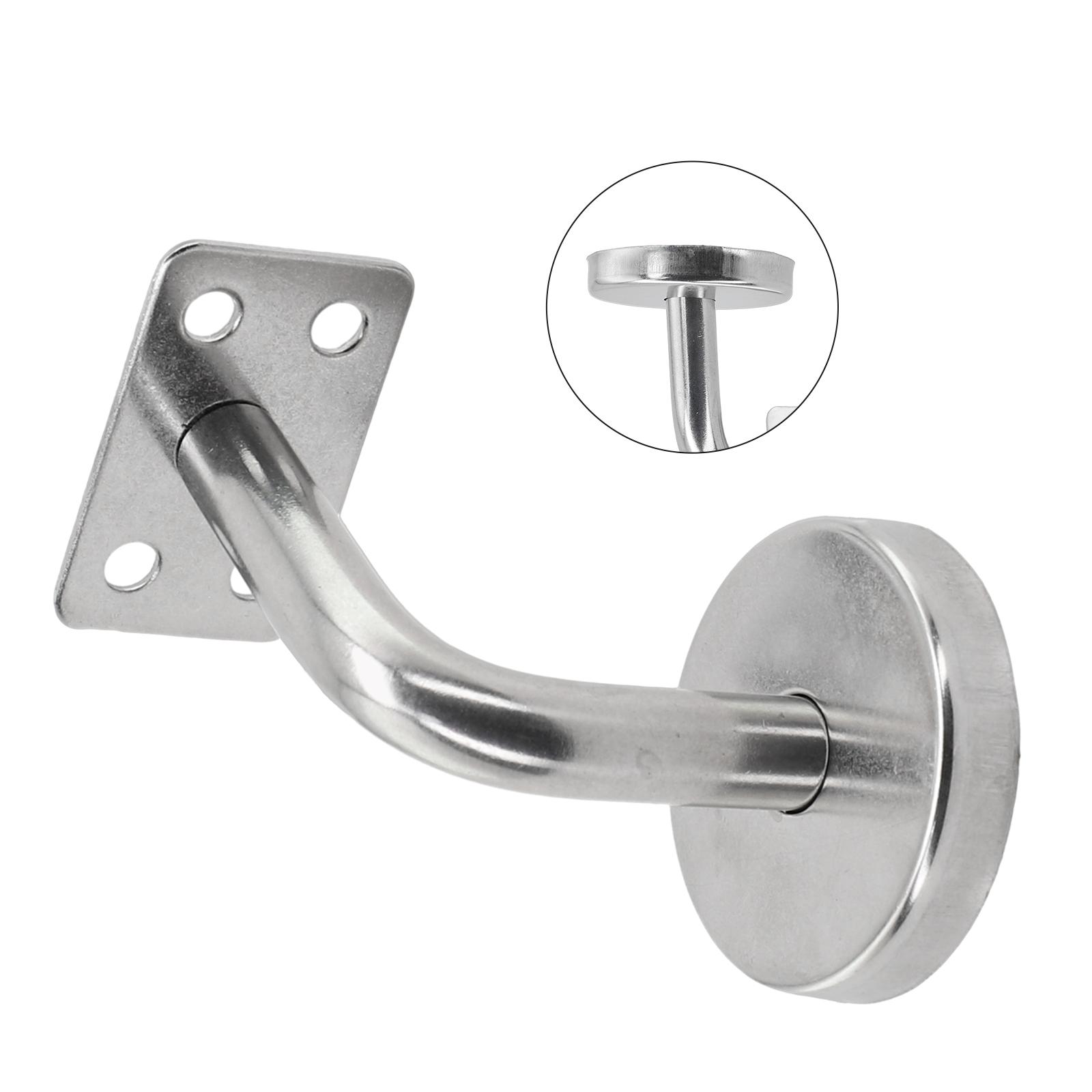 Stainless Steel Staircase Solid Wood Handrail Glass Fixed Curved Bracket Parts 60 mm x 60 mm