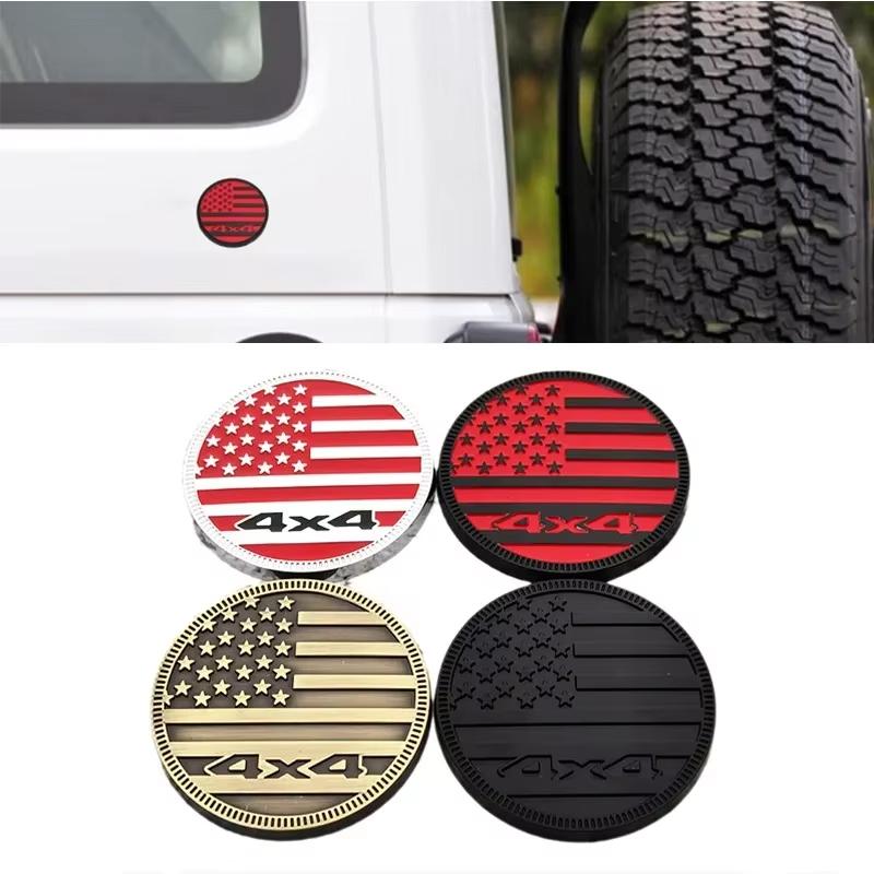 3D Metal 4X4 US Flag Car Side Fender Rear Trunk Badge Emblem Sticker For Jeep Wrangler Grand Cherokee Dodge Ford Accessories AMO1