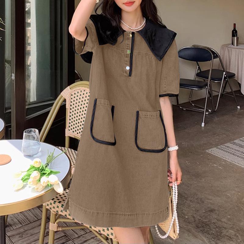 

ZANZEA Женское повседневное свободное летнее платье с отложным воротником и коротким рукавом 5XL