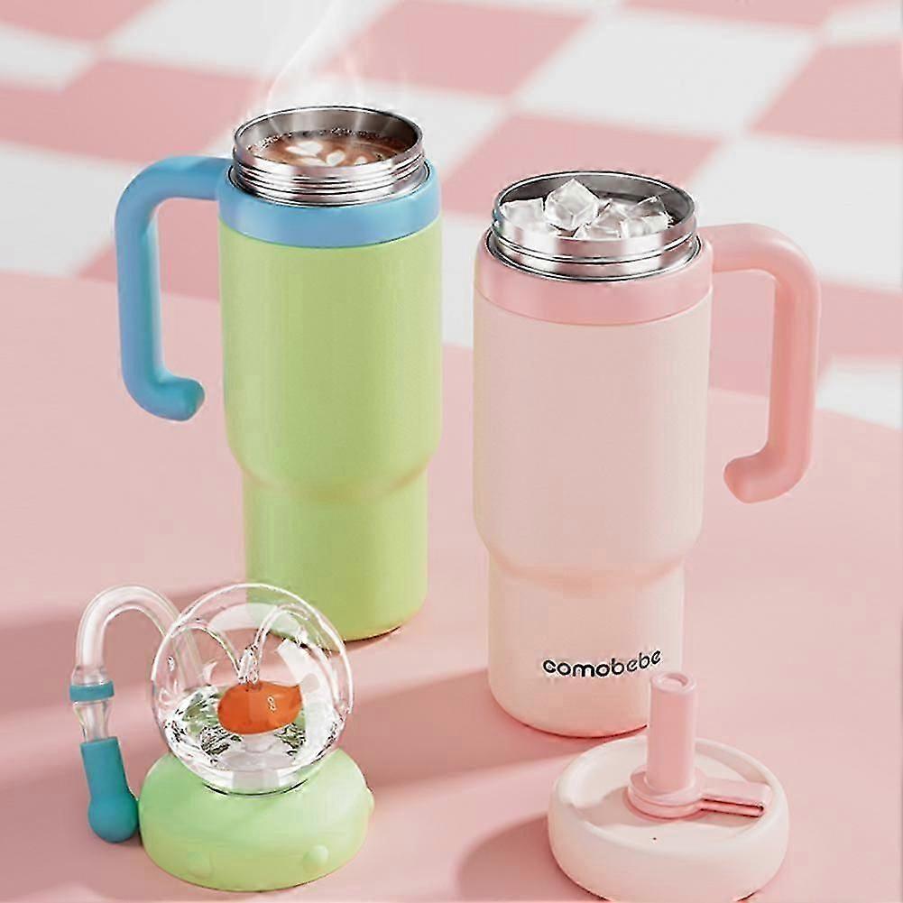Wal-Springbrunnen-Becher aus Edelstahl mit Griff und zwei Deckeln