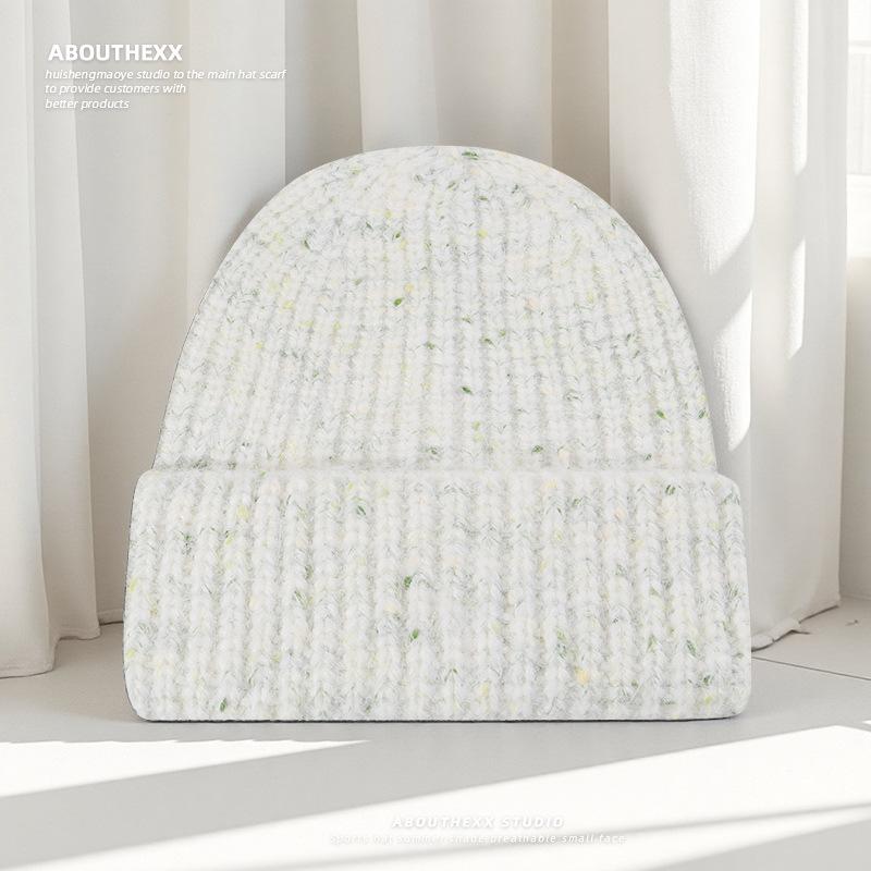 

Women s Wool Hat with Big Head Circumference Warm Knitted Hat with Versatile Face Showing Little Doodoo Pullover Cold Hat M（56-60cm）